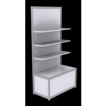 Free Standing Octanorm Shelf Unit - White
