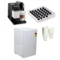 The Hospitality Package:  Automatic coffee machine, Coffee Capsules, Bar Fridge & More