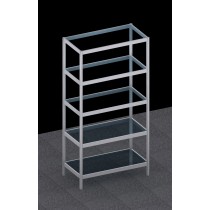 Free Standing Octanorm Modular Glass shelf Rack